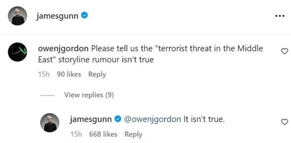 james gunn debunks superman legacy middle east rumors